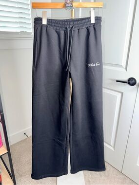 5. White Fox Match Your Words Wide Leg Sweatpants Black